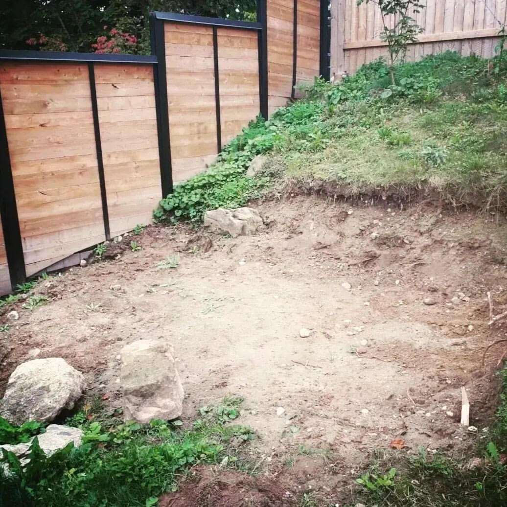 (Before) Concrete Pad And Custom Wall
