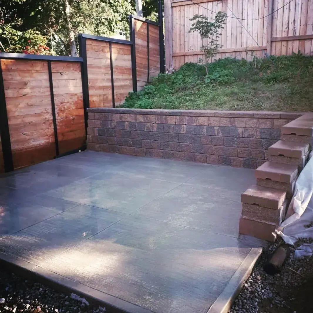 (After) Concrete Pad and Custom Wall