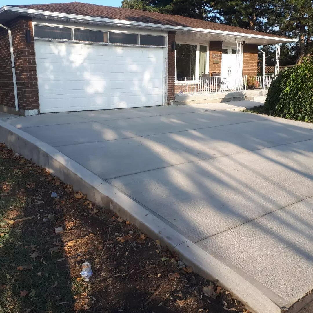 Concrete driveway and curb